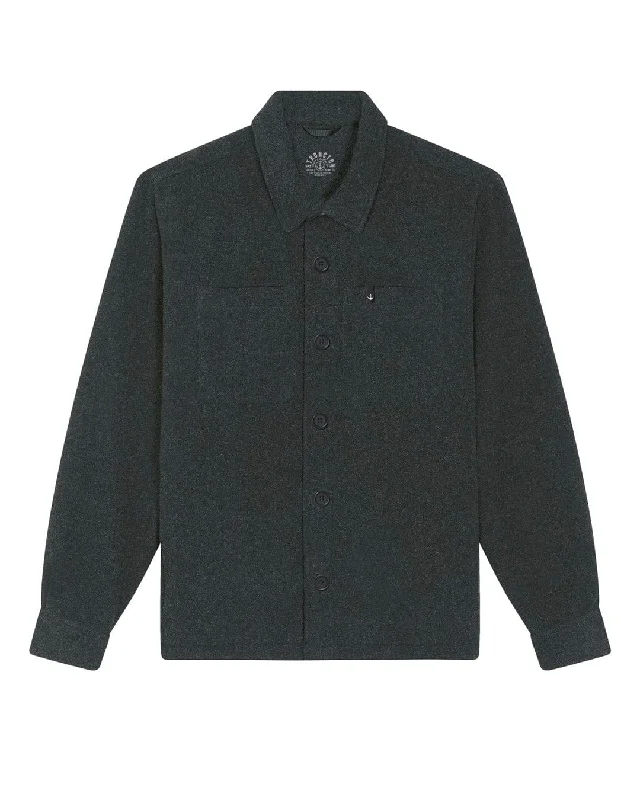 Stroncton Overshirt Jacket - Dark Heather Grey Zippered Jacket Buttoned Jacket Snapped Jacket