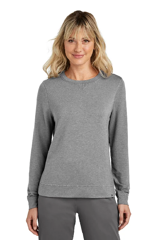 TravisMathew Womens Long Weekend Crewneck Sweatshirt - Heather Light Grey Hoodie with Hem Fringe Bohemian Relaxed TravisMathew Womens Long Weekend Crewneck Sweatshirt - Heather Light Grey Hoodie with Hem Fringe Bohemian Relaxed