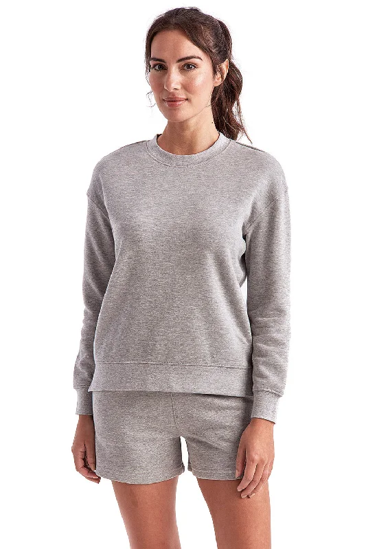 TriDri Womens Billie Side Zip Crewneck Sweatshirt - Heather Grey Hoodie with Double Zipper Versatile Adjustable TriDri Womens Billie Side Zip Crewneck Sweatshirt - Heather Grey Hoodie with Double Zipper Versatile Adjustable