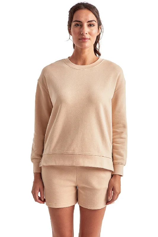 TriDri Womens Billie Side Zip Crewneck Sweatshirt - Nude Hoodie with Monochrome Minimalist Simple TriDri Womens Billie Side Zip Crewneck Sweatshirt - Nude Hoodie with Monochrome Minimalist Simple