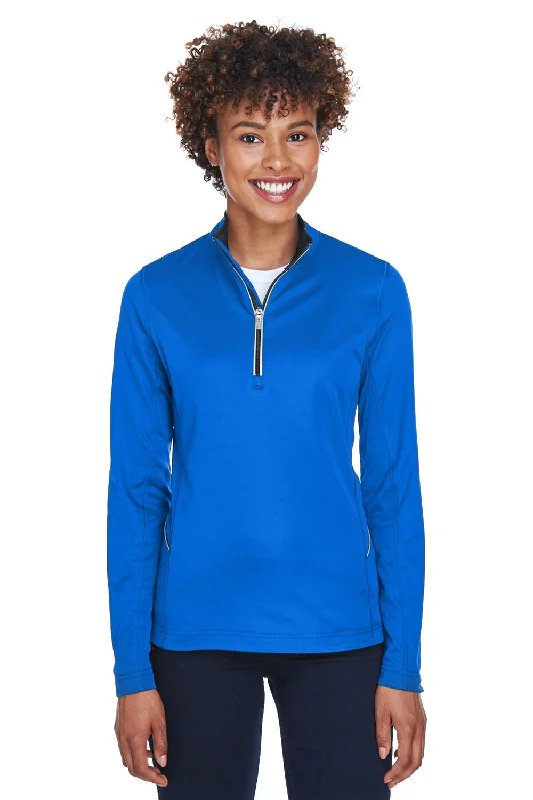 UltraClub Womens Cool & Dry Moisture Wicking 1/4 Zip Sweatshirt w/ Pocket - Kyanos Blue Hoodie with Tie-Dye Psychedelic Retro UltraClub Womens Cool & Dry Moisture Wicking 1/4 Zip Sweatshirt w/ Pocket - Kyanos Blue Hoodie with Tie-Dye Psychedelic Retro