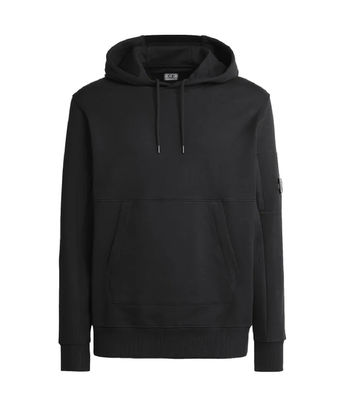 DIAGONAL RAISED FLEECE LENS HOODED SWEATSHIRT nero Hoodie with Half-Zip Sporty Casual DIAGONAL RAISED FLEECE LENS HOODED SWEATSHIRT nero Hoodie with Half-Zip Sporty Casual