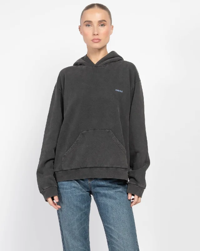 Washed Logo Hoodie Hoodie with Drawcord Adjustable Secure