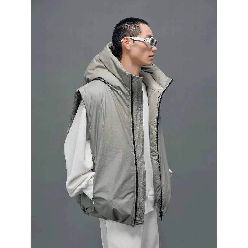 Zipped Puffer Jacket With Wide Hood Bomber Jacket Anorak Windbreaker